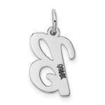 Load image into Gallery viewer, 14K White Gold Medium Script Initial Letter B Charm Pendant