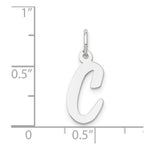 Load image into Gallery viewer, 14K White Gold Medium Script Initial Letter C Charm Pendant
