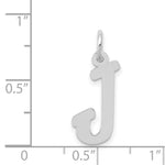 Load image into Gallery viewer, 14K White Gold Medium Script Initial Letter J Charm Pendant