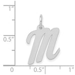 Load image into Gallery viewer, 14K White Gold Medium Script Initial Letter M Charm Pendant
