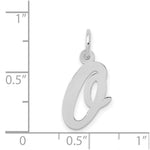 Load image into Gallery viewer, 14K White Gold Medium Script Initial Letter O Charm Pendant