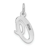 Load image into Gallery viewer, 14K White Gold Medium Script Initial Letter O Charm Pendant