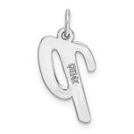 Load image into Gallery viewer, 14K White Gold Medium Script Initial Letter P Charm Pendant