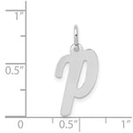 Load image into Gallery viewer, 14K White Gold Medium Script Initial Letter P Charm Pendant