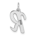 Load image into Gallery viewer, 14K White Gold Medium Script Initial Letter R Charm Pendant