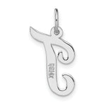 Load image into Gallery viewer, 14K White Gold Medium Script Initial Letter T Charm Pendant