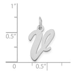 Load image into Gallery viewer, 14K White Gold Medium Script Initial Letter V Charm Pendant
