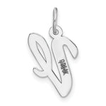 Load image into Gallery viewer, 14K White Gold Medium Script Initial Letter V Charm Pendant