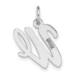 Load image into Gallery viewer, 14K White Gold Medium Script Initial Letter W Charm Pendant