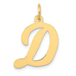 Load image into Gallery viewer, 14K Yellow Gold Large Script Initial Letter D Charm Pendant