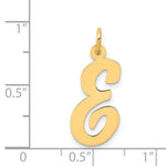 Load image into Gallery viewer, 14K Yellow Gold Large Script Initial Letter E Charm Pendant