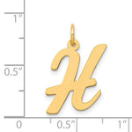 Load image into Gallery viewer, 14K Yellow Gold Large Script Initial Letter H Charm Pendant