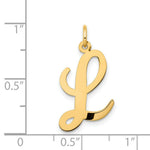 Load image into Gallery viewer, 14K Yellow Gold Large Script Initial Letter L Charm Pendant