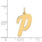 Load image into Gallery viewer, 14K Yellow Gold Large Script Initial Letter P Charm Pendant