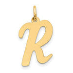 Load image into Gallery viewer, 14K Yellow Gold Large Script Initial Letter R Charm Pendant