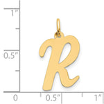 Load image into Gallery viewer, 14K Yellow Gold Large Script Initial Letter R Charm Pendant