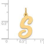 Load image into Gallery viewer, 14K Yellow Gold Large Script Initial Letter S Charm Pendant
