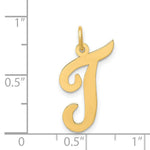 Load image into Gallery viewer, 14K Yellow Gold Large Script Initial Letter T Charm Pendant