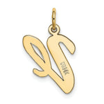 Load image into Gallery viewer, 14K Yellow Gold Large Script Initial Letter V Charm Pendant