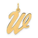 Load image into Gallery viewer, 14K Yellow Gold Large Script Initial Letter W Charm Pendant