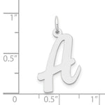 Load image into Gallery viewer, 14K White Gold Large Script Initial Letter A Charm Pendant