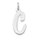 Load image into Gallery viewer, 14K White Gold Large Script Initial Letter C Charm Pendant