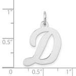 Load image into Gallery viewer, 14K White Gold Large Script Initial Letter D Charm Pendant