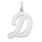 Load image into Gallery viewer, 14K White Gold Large Script Initial Letter D Charm Pendant