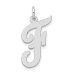 Load image into Gallery viewer, 14K White Gold Large Script Initial Letter F Charm Pendant