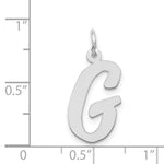 Load image into Gallery viewer, 14K White Gold Large Script Initial Letter G Charm Pendant