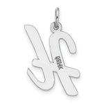 Load image into Gallery viewer, 14K White Gold Large Script Initial Letter H Charm Pendant