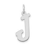 Load image into Gallery viewer, 14K White Gold Large Script Initial Letter J Charm Pendant