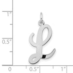 Load image into Gallery viewer, 14K White Gold Large Script Initial Letter L Charm Pendant