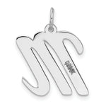 Load image into Gallery viewer, 14K White Gold Large Script Initial Letter M Charm Pendant