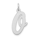 Load image into Gallery viewer, 14K White Gold Large Script Initial Letter O Charm Pendant