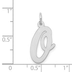 Load image into Gallery viewer, 14K White Gold Large Script Initial Letter O Charm Pendant