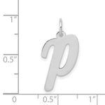 Load image into Gallery viewer, 14K White Gold Large Script Initial Letter P Charm Pendant