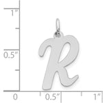 Load image into Gallery viewer, 14K White Gold Large Script Initial Letter R Charm Pendant