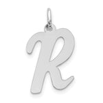 Load image into Gallery viewer, 14K White Gold Large Script Initial Letter R Charm Pendant