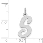 Load image into Gallery viewer, 14K White Gold Large Script Initial Letter S Charm Pendant