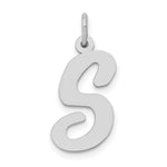 Load image into Gallery viewer, 14K White Gold Large Script Initial Letter S Charm Pendant