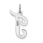 Load image into Gallery viewer, 14K White Gold Large Script Initial Letter T Charm Pendant