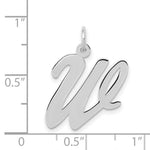 Load image into Gallery viewer, 14K White Gold Large Script Initial Letter W Charm Pendant