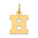 Load image into Gallery viewer, 14K Yellow Gold Small Block Letter Initial H Charm Pendant