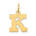 Load image into Gallery viewer, 14K Yellow Gold Small Block Initial Letter K Charm Pendant