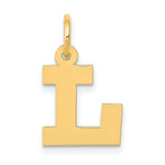 Load image into Gallery viewer, 14K Yellow Gold Small Block Initial Letter L Charm Pendant