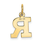 Load image into Gallery viewer, 14K Yellow Gold Small Block Initial Letter R Charm Pendant