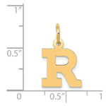 Load image into Gallery viewer, 14K Yellow Gold Small Block Initial Letter R Charm Pendant