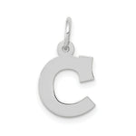 Load image into Gallery viewer, 14K White Gold Small Block Initial Letter C Charm Pendant