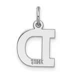 Load image into Gallery viewer, 14K White Gold Small Block Letter Initial D Charm Pendant
